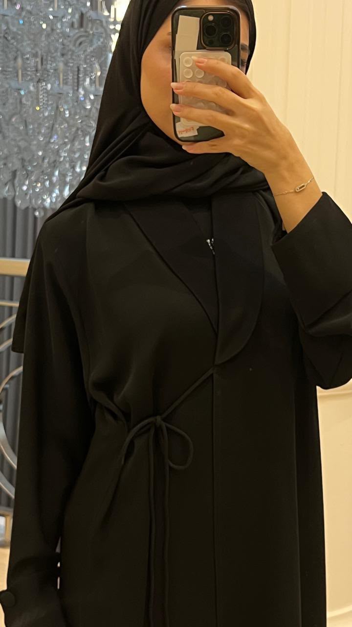 Black Ribbon Abaya — Effortless Elegance, Beautifully Tied