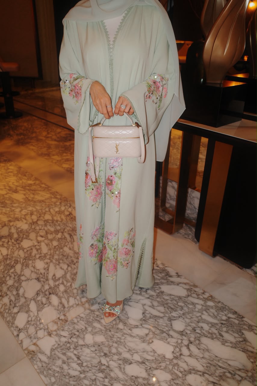 Timeless Bloom Abaya — Floral Elegance in Every Detail
