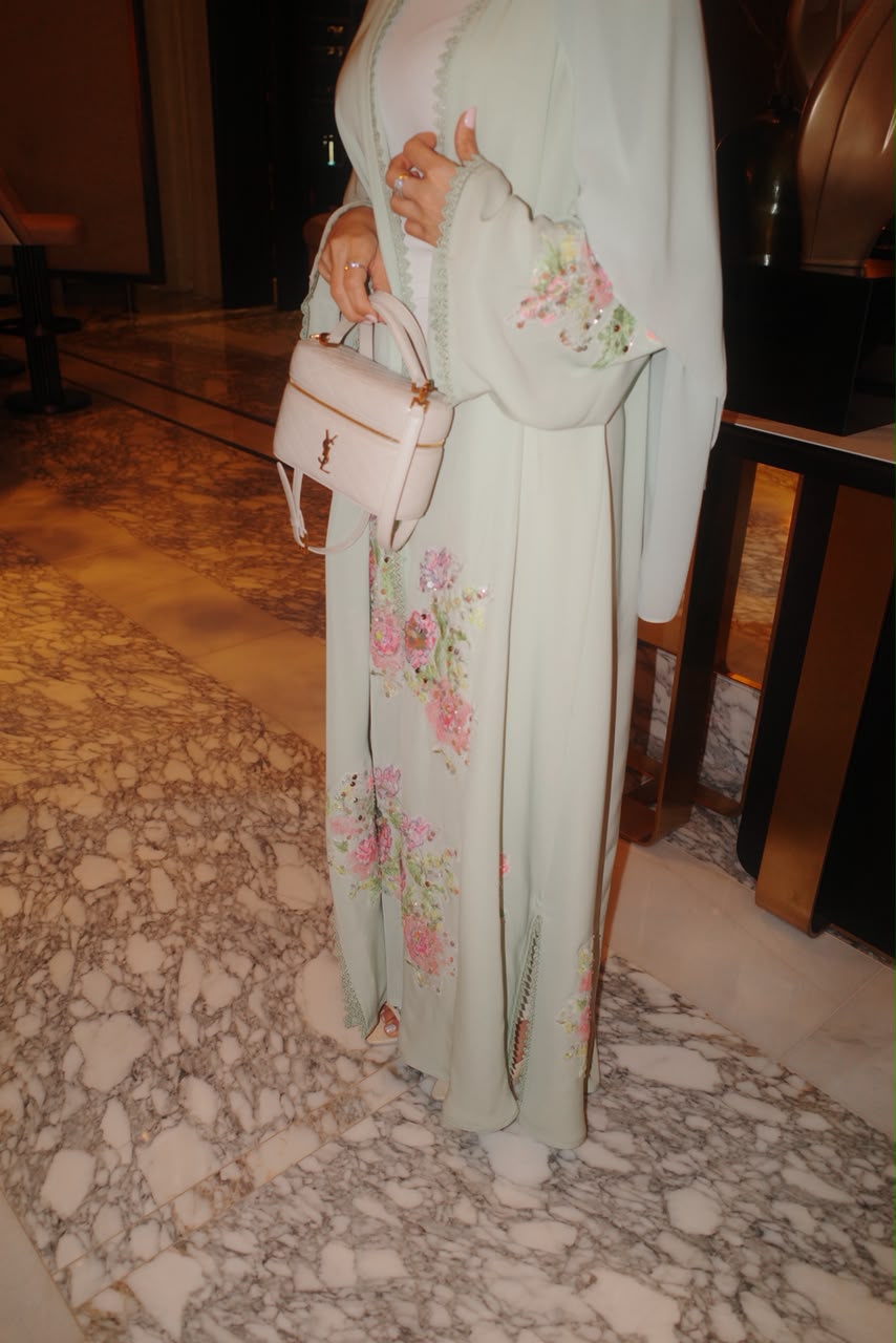 Timeless Bloom Abaya — Floral Elegance in Every Detail