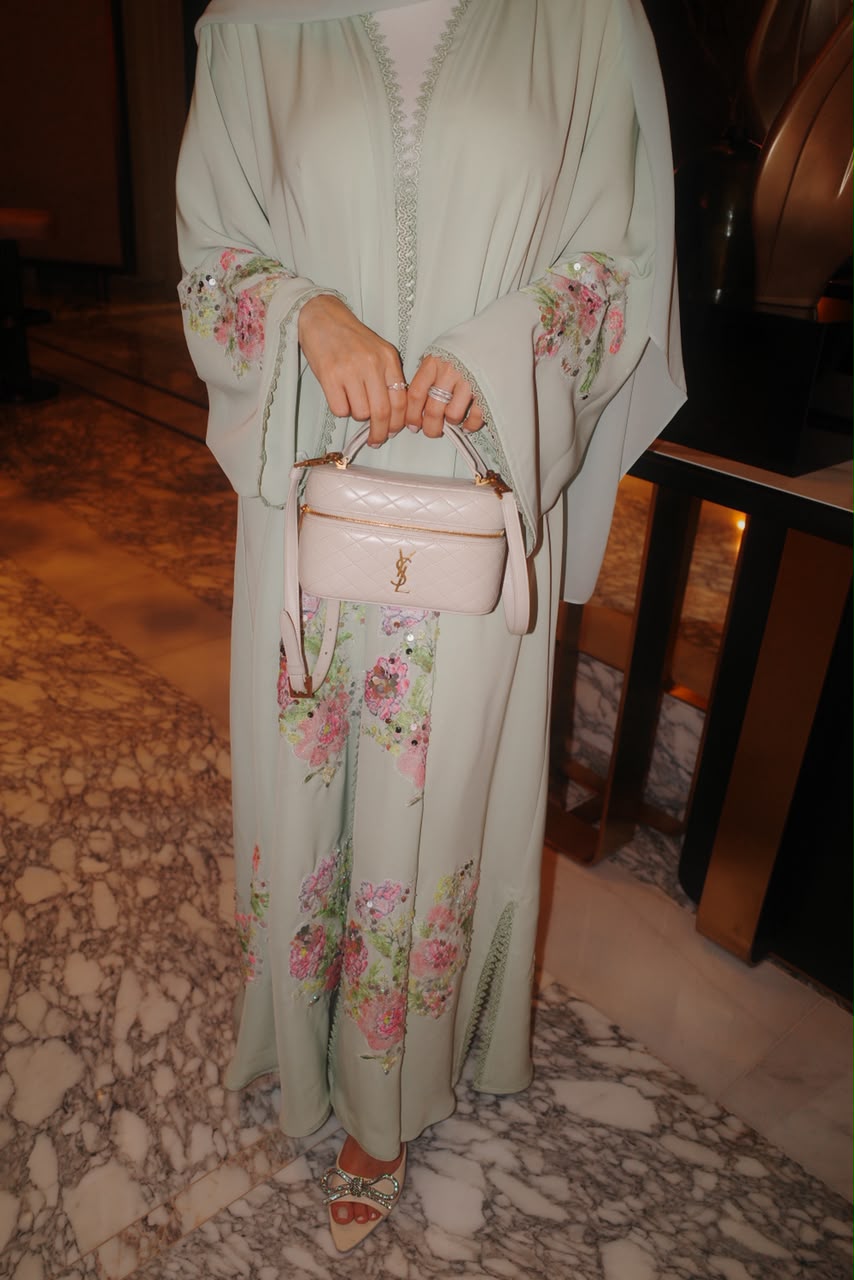 Timeless Bloom Abaya — Floral Elegance in Every Detail